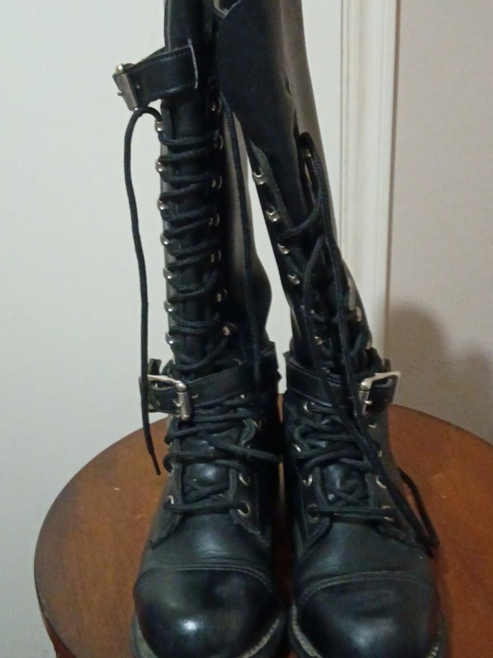 Harley Davidson Lace up Bucke up Motorcycle Boots Size 6D Vintage Made in USA - Picture 12 of 14